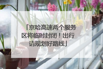 京哈高速两个服务区将临时封闭！出行请规划好路线