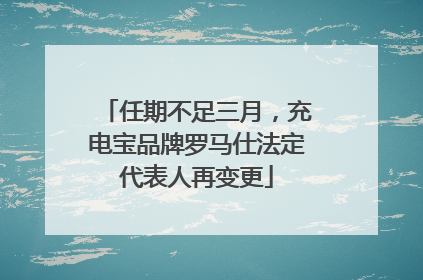 任期不足三月，充电宝品牌罗马仕法定代表人再变更