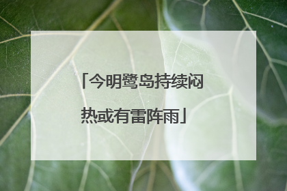 今明鹭岛持续闷热或有雷阵雨