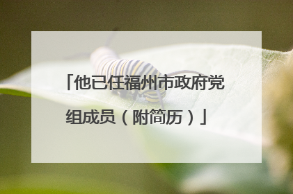 他已任福州市政府党组成员（附简历）