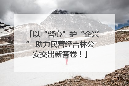 以“警心”护“企兴” 助力民营经吉林公安交出新答卷！
