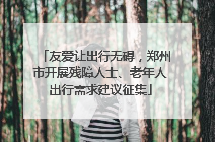友爱让出行无碍，郑州市开展残障人士、老年人出行需求建议征集