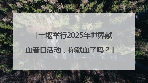 十堰举行2025年世界献血者日活动，你献血了吗？