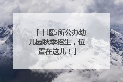 十堰5所公办幼儿园秋季招生，位置在这儿！
