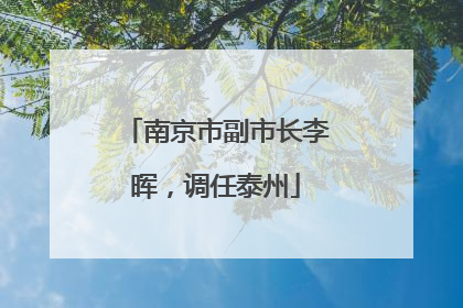 南京市副市长李晖，调任泰州