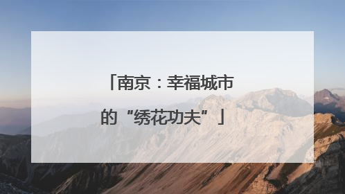 南京：幸福城市的“绣花功夫”