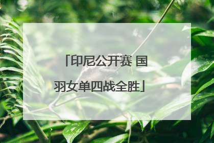印尼公开赛 国羽女单四战全胜