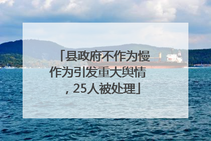 县政府不作为慢作为引发重大舆情，25人被处理