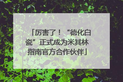 厉害了！“德化白瓷”正式成为米其林指南官方合作伙伴