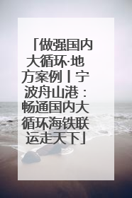 做强国内大循环·地方案例丨宁波舟山港：畅通国内大循环海铁联运走天下