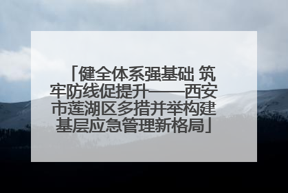 健全体系强基础 筑牢防线促提升——西安市莲湖区多措并举构建基层应急管理新格局