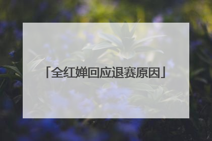 全红婵回应退赛原因