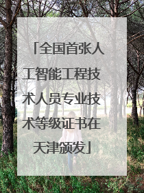 全国首张人工智能工程技术人员专业技术等级证书在天津颁发