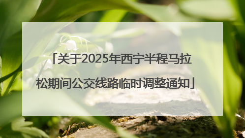 关于2025年西宁半程马拉松期间公交线路临时调整通知