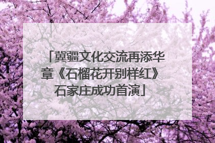 冀疆文化交流再添华章《石榴花开别样红》石家庄成功首演