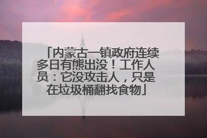 内蒙古一镇政府连续多日有熊出没！工作人员：它没攻击人，只是在垃圾桶翻找食物
