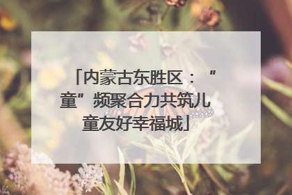 内蒙古东胜区：“童”频聚合力共筑儿童友好幸福城