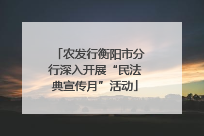 农发行衡阳市分行深入开展“民法典宣传月”活动