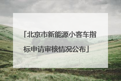 北京市新能源小客车指标申请审核情况公布