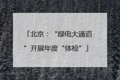 北京：“绿电大通道”开展年度“体检”
