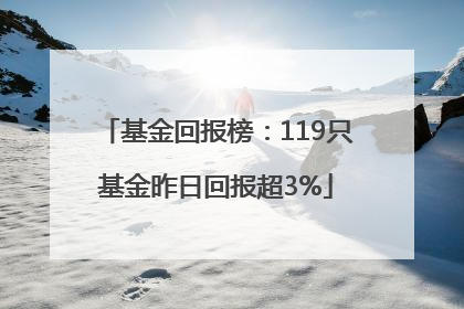 基金回报榜：119只基金昨日回报超3%