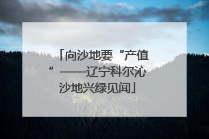 向沙地要“产值”——辽宁科尔沁沙地兴绿见闻