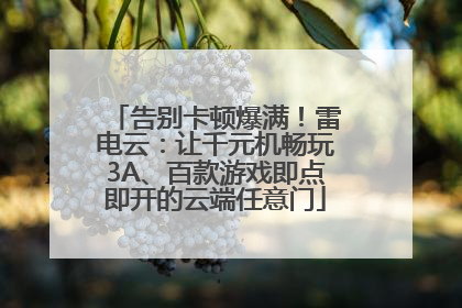 告别卡顿爆满！雷电云：让千元机畅玩3A、百款游戏即点即开的云端任意门