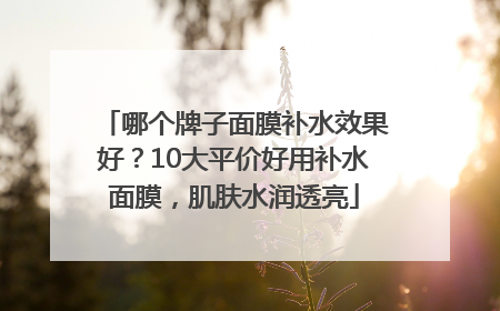 哪个牌子面膜补水效果好？10大平价好用补水面膜，肌肤水润透亮