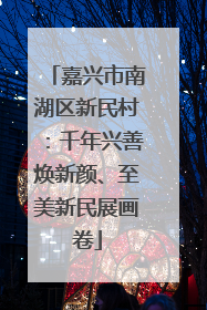 嘉兴市南湖区新民村：千年兴善焕新颜、至美新民展画卷