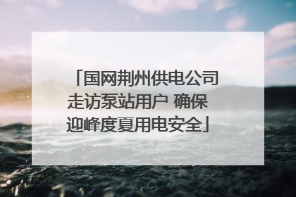 国网荆州供电公司走访泵站用户 确保迎峰度夏用电安全