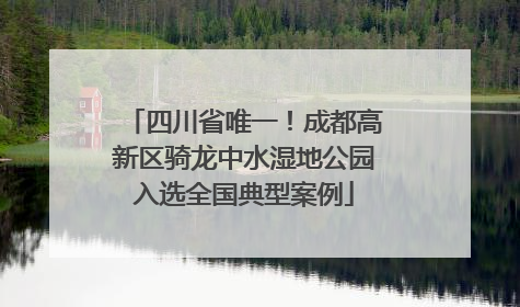 四川省唯一！成都高新区骑龙中水湿地公园入选全国典型案例