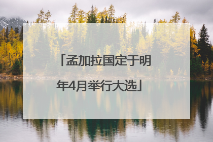 孟加拉国定于明年4月举行大选