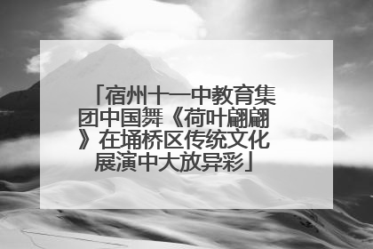 宿州十一中教育集团中国舞《荷叶翩翩》在埇桥区传统文化展演中大放异彩