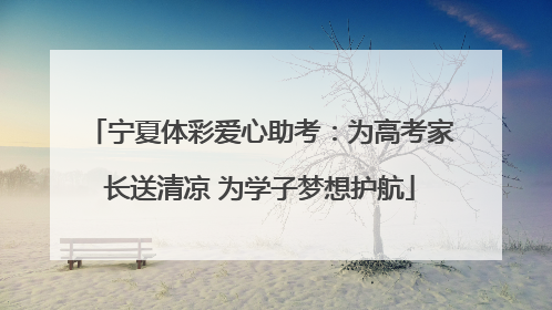 宁夏体彩爱心助考：为高考家长送清凉 为学子梦想护航