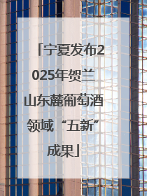宁夏发布2025年贺兰山东麓葡萄酒领域“五新”成果