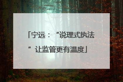 宁远：“说理式执法”让监管更有温度