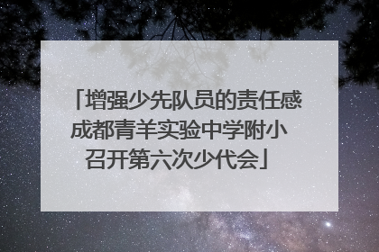 增强少先队员的责任感 成都青羊实验中学附小召开第六次少代会