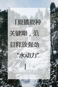 夏播夏种关键期，范县释放强劲“水动力”