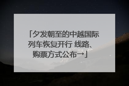 夕发朝至的中越国际列车恢复开行 线路、购票方式公布→