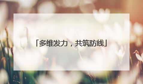 多维发力，共筑防线