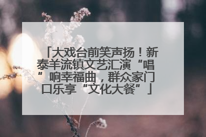 大戏台前笑声扬！新泰羊流镇文艺汇演“唱”响幸福曲，群众家门口乐享“文化大餐”