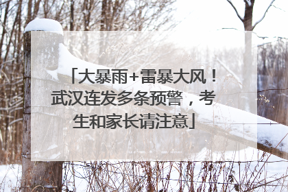 大暴雨+雷暴大风！武汉连发多条预警，考生和家长请注意