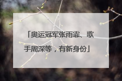 奥运冠军张雨霏、歌手周深等，有新身份