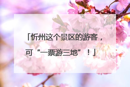 忻州这个景区的游客，可“一票游三地”！