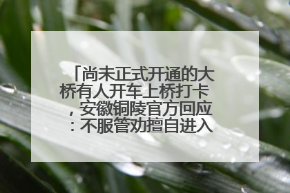 尚未正式开通的大桥有人开车上桥打卡，安徽铜陵官方回应：不服管劝擅自进入，已采取措施