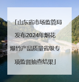 山东省市场监管局发布2024年烟花爆竹产品质量省级专项监督抽查结果