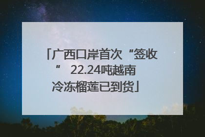 广西口岸首次“签收” 22.24吨越南冷冻榴莲已到货