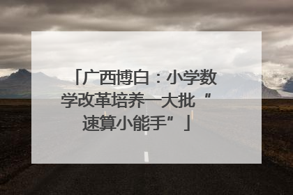 广西博白：小学数学改革培养一大批“速算小能手”