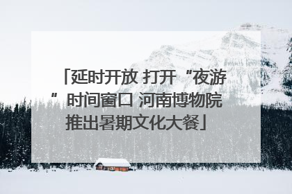 延时开放 打开“夜游”时间窗口 河南博物院推出暑期文化大餐