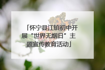 怀宁县江镇初中开展“世界无烟日”主题宣传教育活动